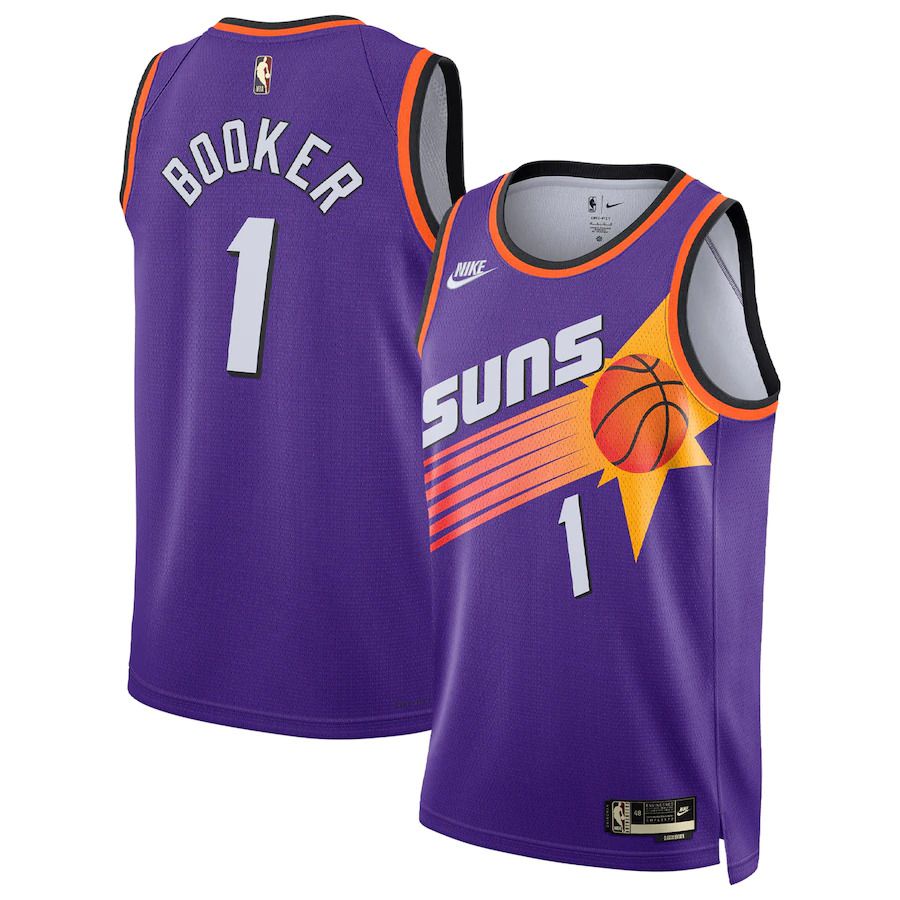 Men Phoenix Suns #1 Devin Booker Nike Purple Classic Edition 2022-23 Swingman NBA Jersey->phoenix suns->NBA Jersey